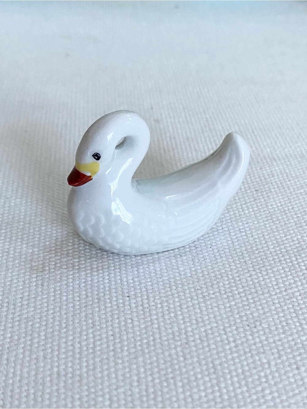 Japanese Chopstick Rest Holder Swan Porcelain Figurine Japan